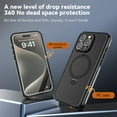 thumbnail image 6 of for iPhone 15 Pro Max Case Waterproof, Built in Screen Protector Dropproof Dustproof Shockproof Full Body Protective Rugged Magsafe Ring Kickstand Heavy Duty Phone Case, Gray, 6 of 10
