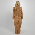 thumbnail image 4 of GiLiling Kids Footed Fuzzy Hooded Onesie Jumpsuit Footie Covers Soft Warm One Piece Zip Front Sherpa Lined Soft Cute Romper (Coffee, 13-14 Years), 4 of 6