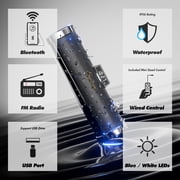 GoHawk RD88-S42 All-in-One Built-in Amplifier 600W Waterproof Bluetooth Motorcycle Stereo 8 Speakers Soundbar for Harley ATV 4 Wheeler Chrome