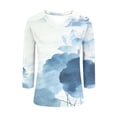 thumbnail image 4 of Womens Floral Printed Shirts V Neck Blosues Tops 3/4 Sleeve Shirts Tunics Loose Fitted Top Fashion Trendy Outfit 2026 Dressy Trendy Blouses, 4 of 7