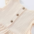 thumbnail image 5 of Zwiiyzr 2025 3M-4Y Infant Toddler Baby Dress Trendy Cute Solid Color Flying Sleeve Soft Sleeveless Button Dress Baby Girl Outfits Beige, 5 of 9