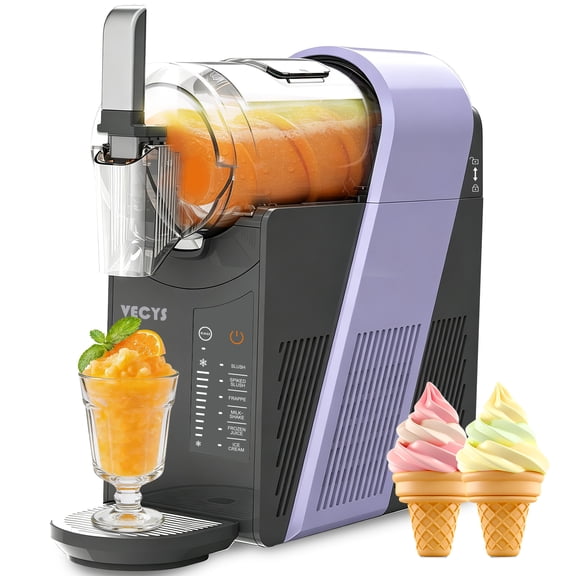 VECYS 6-in-1 Slushie Machine & Frozen Drink Maker, 10 Level Texture Control, BPA-Free, 50.7 fl oz, Blue