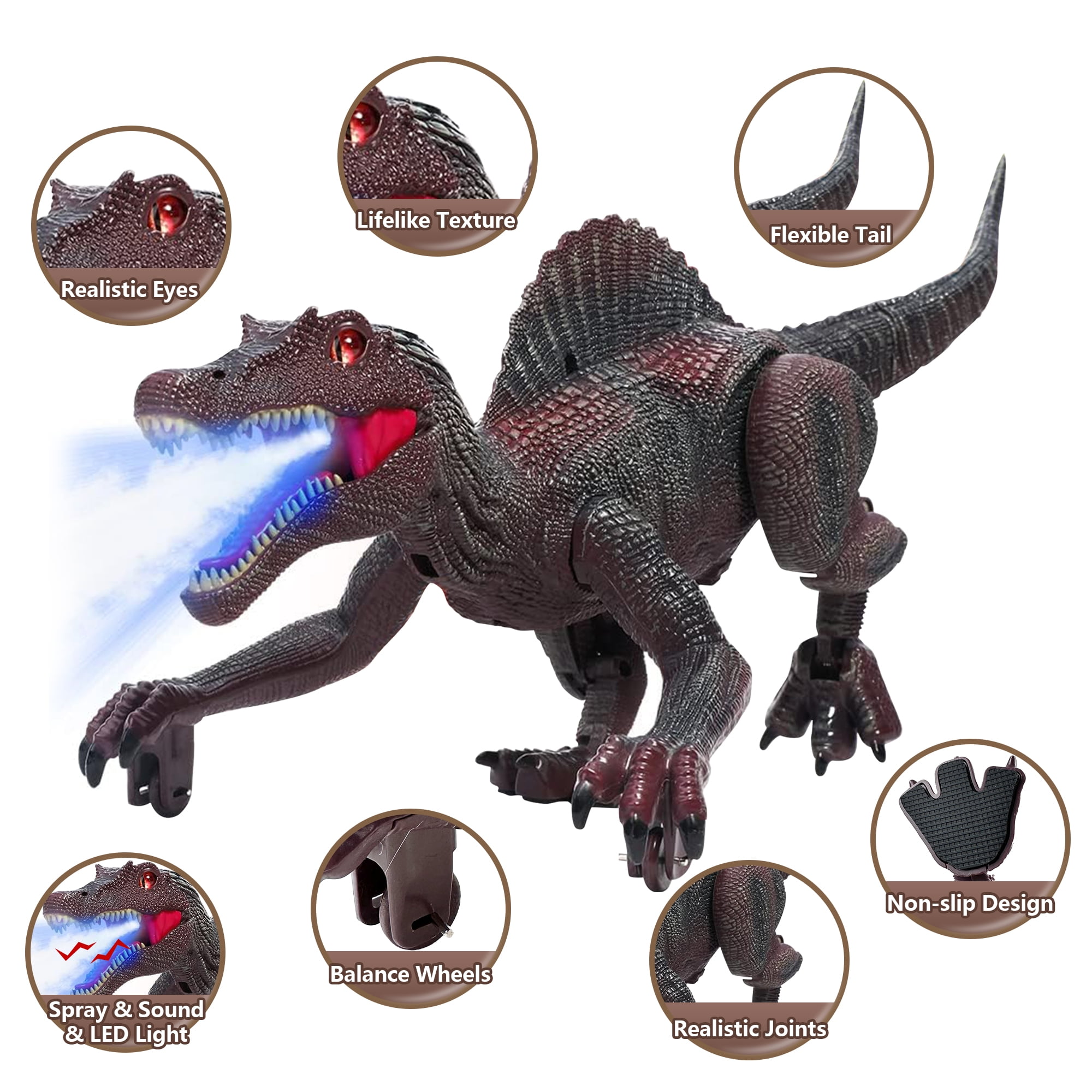 Richgv Remote Control Dinosaur Toys for Boys 3-8 Year, Light Chasing Walking Dinosaur Boys Toys RC Robot Dinosaur Toys for Kids Gift for Boys Girls