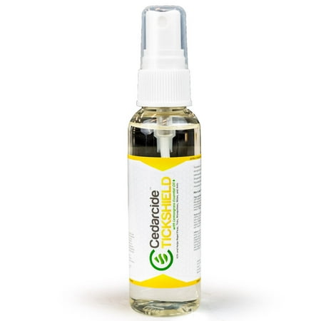 Cedarcide Tickshield  Extra Strength with Lemongrass (2oz)  Cedar Oil Biting Insect Spray Kills and Repels Fleas, Ticks, Ants, Mites and Mosquitoes Deep Woods