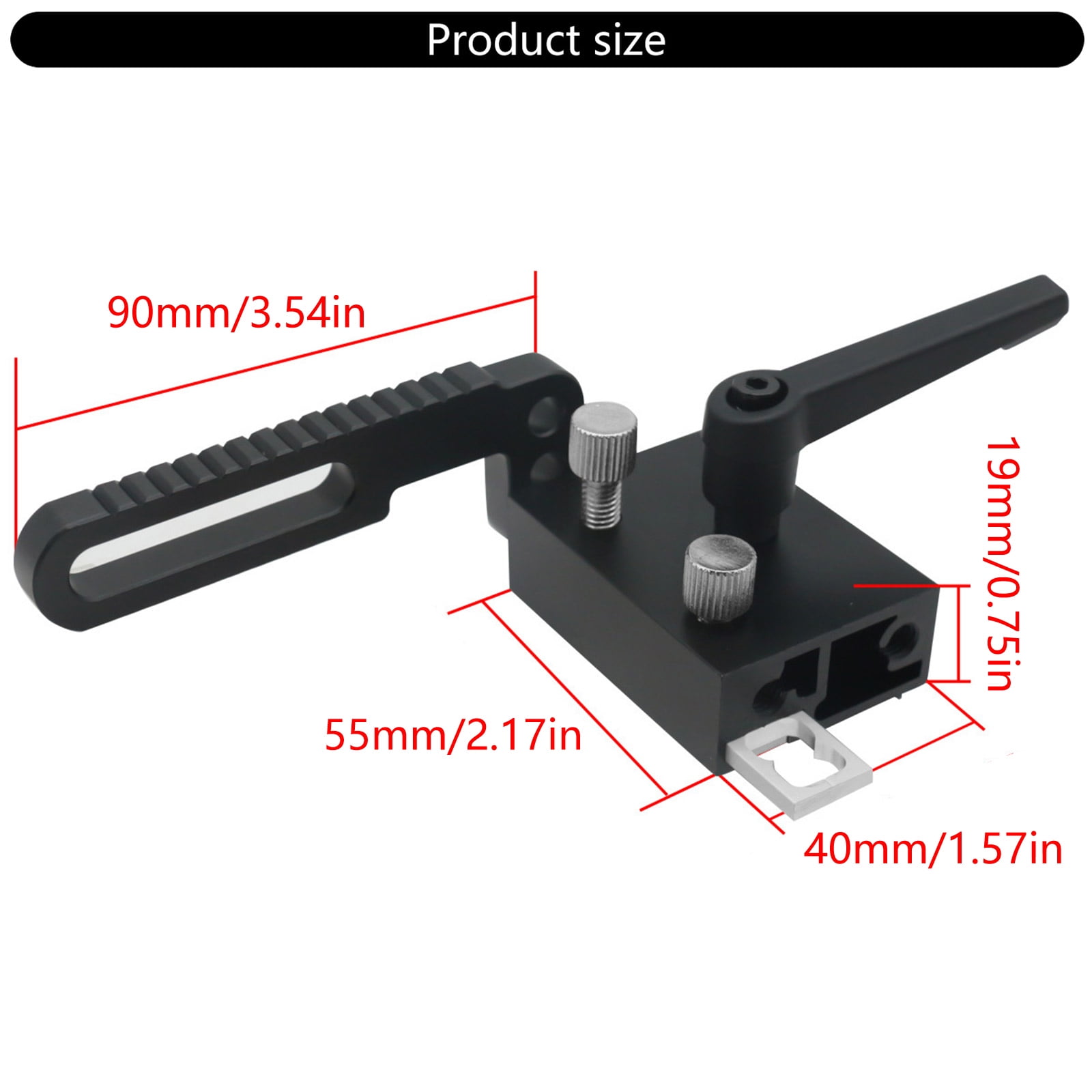 75-Type Aluminum Profile Fence Miter T-Track Bandsaw Jigs T-Slot Track Stop Woodworking Table Saw Backer Tool
