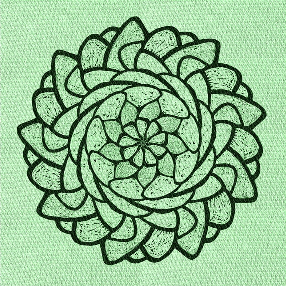 Ahgly Company Indoor Square Patterned Mint Green Area Rugs, 7' Square