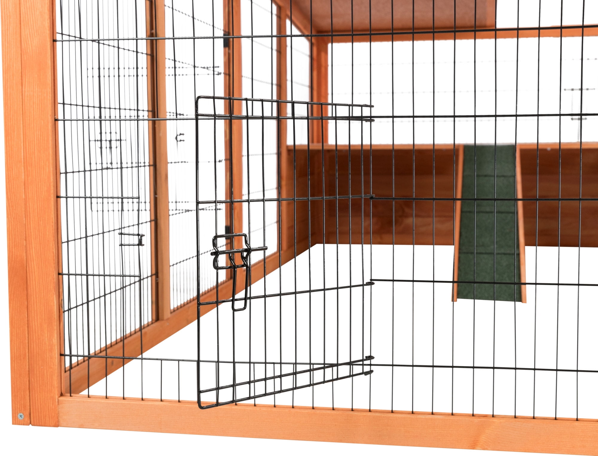 TRIXIE Weatherproof Outdoor X-Large Wooden Small Animal Cage and Run with Hinged Roof, Brown