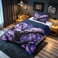 thumbnail image 3 of meiyoeat Cherry Blossom Moon Dragon Twin Comforter Sets for Men Women Kids, Japanese Style Wildlife Bedding Set, Purple Blue, Blue Reversible, 2 Pieces, 1 Comforter and 1 Pillowcase, 3 of 5