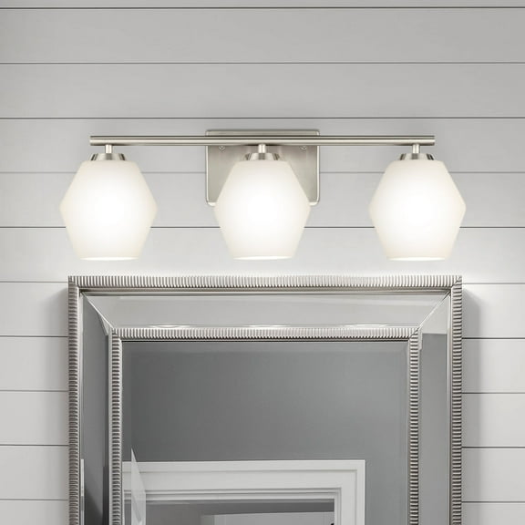 Luxury Mid Century Modern Bath Light, Large Size: 7.5''H x 7''W, with Transitional Style Elements, Brushed Nickel Finish, UHP4516 from the Roanoke Collection by Urban Ambiance