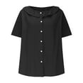 thumbnail image 4 of Women's Loose Dolman Sleeve Shirt - Round Neck Solid Color Top with Five-Quarter Sleeves for Casual Wear, 4 of 6