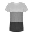 thumbnail image 4 of Leutsin T-shirt Ample à Col Rond pour Femmes, Décontracté, à Coutures, à Contraste de Couleurs, 4 of 6
