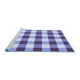 thumbnail image 2 of Ahgly Company Machine Washable Indoor Round Checkered Blue Modern Area Rugs, 7' Round, 2 of 4