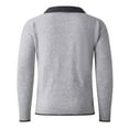 thumbnail image 4 of Men's Solid Color Two Piece Knitted V Neck Fashion Sweater Coat for Autumn Winter Casual Outfit with Soft Comfortable Fabric Men Casual Dress Sweater Long Sleeve Hoodie Mens Long Hooded Sweatshirt, 4 of 4