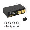 thumbnail image 1 of CKLau 4K@60Hz 2 Port Dual Monitor KVM Switch Displayport with Audio USB 2.0 Hub and Cables DP 1.2 KVM Switch 2 Monitors 2 Computers Support Hotkey Switching, 1 of 5