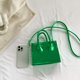 thumbnail image 3 of Bolso de mano para mujer, Bolso cuadrado pequeño de moda, Bolso de mano sólidos de cuero PU (verde), 3 of 8
