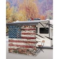 thumbnail image 5 of 4th of July RV Awning Sun Shade Screen 9'X7' Retro American Flag Mesh Sunscreen Rustic Red Brick Wall Awning Shade Screen with Zipper UV Blocker Completed Kits Outdoor Canopy for RV Motorhome Camper, 5 of 7
