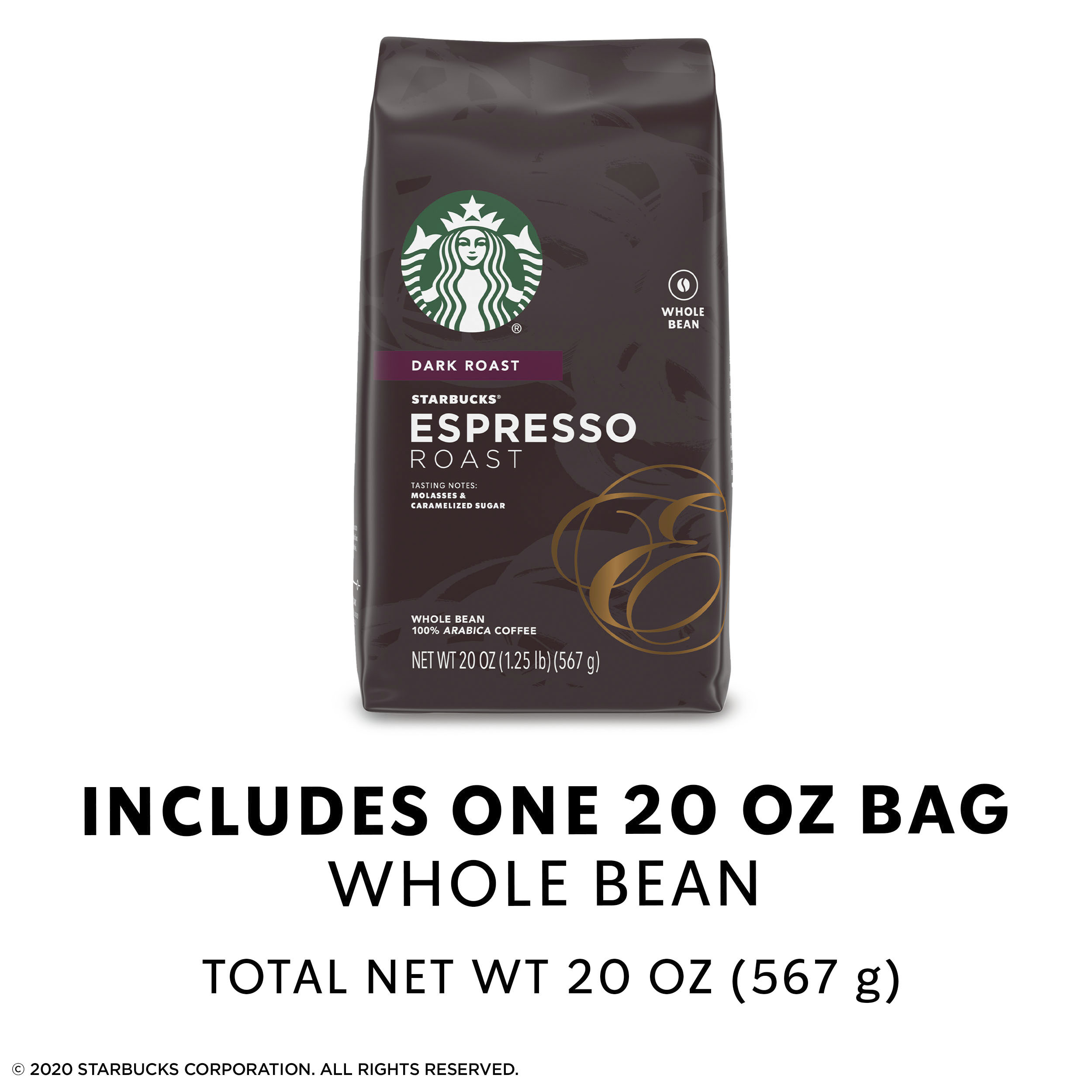 Starbucks Espresso Dark Roast Whole Bean Coffee, 20 Oz, Bag - image 5 of 6