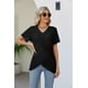 thumbnail image 2 of Camiseta plisada con nudo retorcido para mujer, Jersey Irregular con cuello en V, Tops de manga corta, camisetas informales de Color sólido para mujer, novedad de verano, 2 of 4