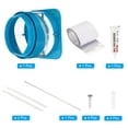 thumbnail image 3 of Unique Bargains 6'-7' Backdraft Damper ABS Flexible Airflow Inline Backflow Duct Adaptor Blue 1 Set, 3 of 7