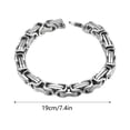 thumbnail image 3 of Pulsera de plata Europea y de titanio de acero Imperiales Cadena dominante de la cadena de quillas de los hombres de vuelta de la cadena Personalidad, 3 of 5