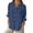 Navy, variant on Womens Linen Shirt Long Sleeve Button Down with Pocket Casual Collared Business Lapel Black L