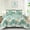 Aqua, variant on 7-Piece Blue Palm Tree Printed Bedding Set, Reversible Microfiber Coastal Style All-Season King Size Bed Complete Kit