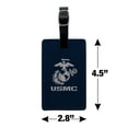 thumbnail image 5 of Marine Corps USMC Text White Logo on Blue Officially Licensed Rectangle Leather Luggage Card Suitcase Carry-On ID Tag, 5 of 8