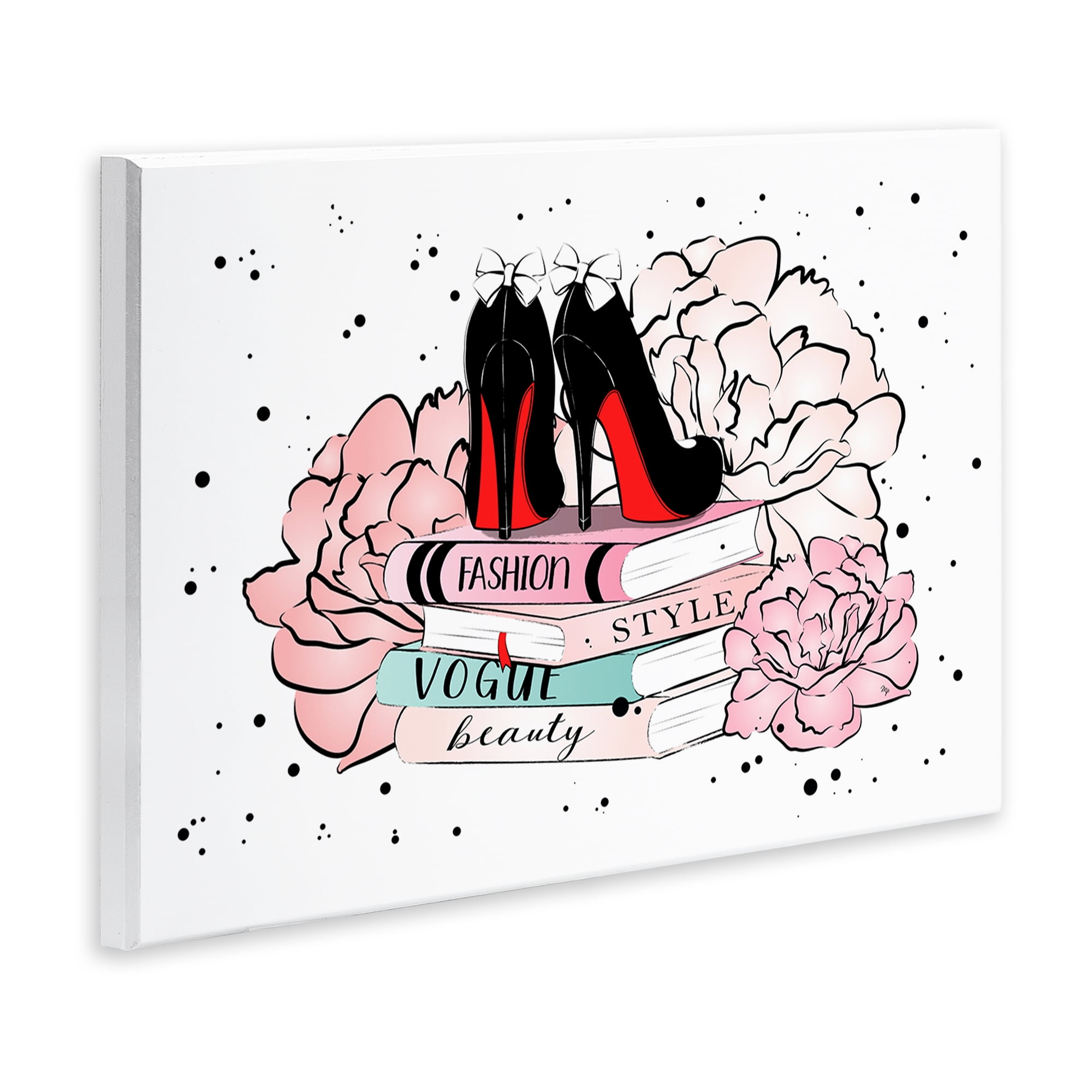 Stupell Industries Floral Fashion Books Fashion Painting Unframed Art Print Wall Art, 15 x 10