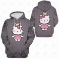 thumbnail image 1 of Sweat à Manches Longues d'Automne pour Femmes Mode Pull Noir Hello Kitty Série Imprimée Col Rond Décontracté Doux Chandail à Capuchon, 1 of 7