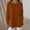 Brown, variant on Womens Waffle Knit Tunic Sweater Army Green Cotton Blend Long Sleeve with Button Detail Relaxed Fit Casual Top,Size 2XL