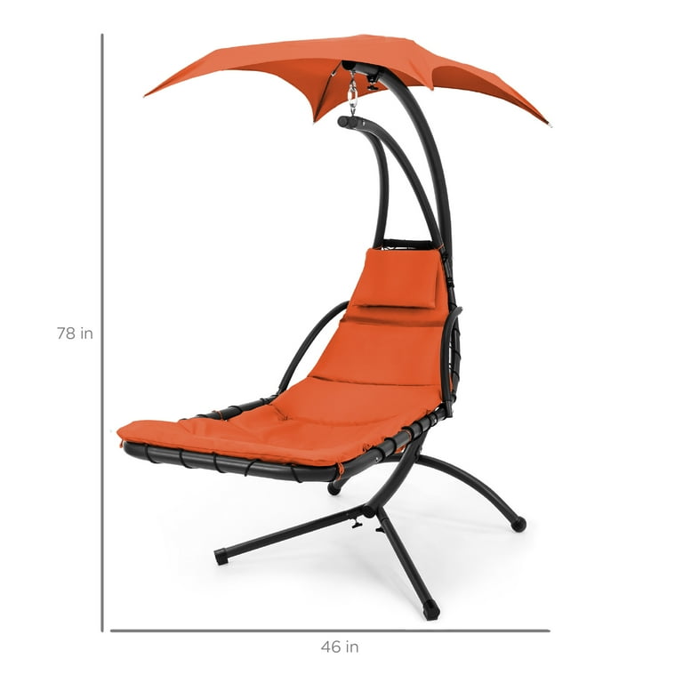 Best choice products hanging curved chaise lounge chair swing for best sale backyard