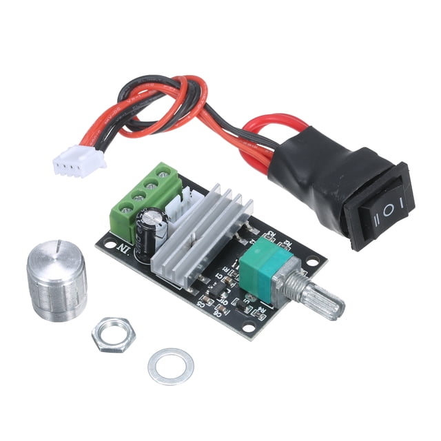 Amdohai PWM DC Contrôleur de Vitesse de Moteur DC 3A Module de Pilote de Moteur Réglable en Vitesse 6V 12V 24V 28V DC Commutateur d'Inversion de Moteur avec Bouton de Réglage