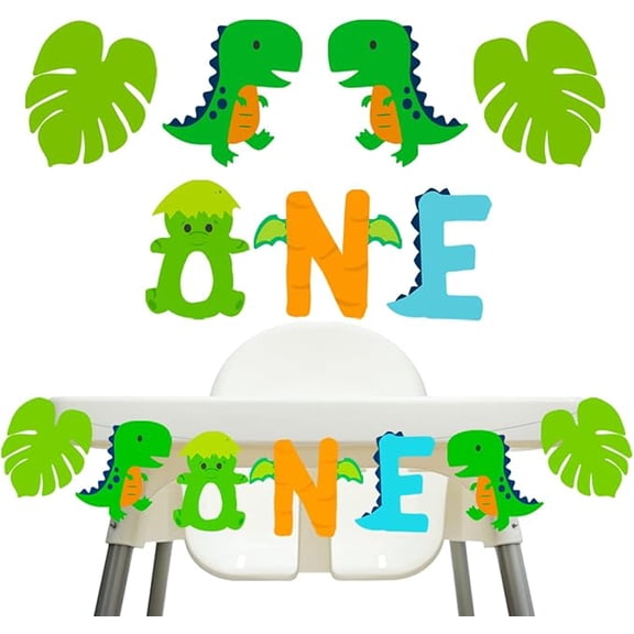 Dinosaur 1st Birthday Decoration Dinosaur High Chair Banner for Baby Boy Dinosaur One High Chair Banner Dinosaur Birthday Party Supplies