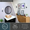 thumbnail image 4 of Camden 1 Light Matte Black Wall Sconce Fixture White Linen Fabric Shade, LED Compatible, 4 of 12