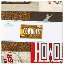 Cowboys Riley Blake Stacker by Echo Park Paper Co.; 42 - 5" Precut Fabric Quilt Squares