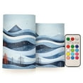thumbnail image 4 of Winter Landscape with Mountains Set of 2 Flameless LED Candles Remote and Timer Indoor Outdoor, 4 of 7