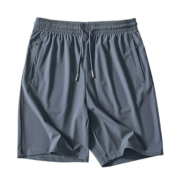 MKLEKYY Pantalones Cortos Casuales de Verano para Mujer, de Seda de Hielo, Holgados, de Largo Medio, para Entrenamiento, Cómodos, con Cintura Elástica y Cordón, de Color Puro y Básico.
