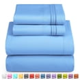 thumbnail image 1 of Nestl Juego de Sábanas, Suaves Al Instante, Bolsillo Profundo, 4 Piezas, Lujo Microfibra Suave para Caravana, Tamaño Queen Corto, Azul Tranquilo, 1 of 6