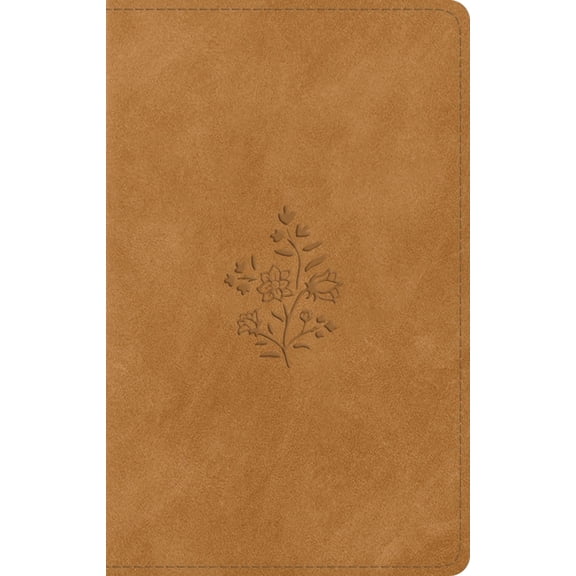 ESV Large Print Personal Size Bible, Red Letter, Thumb Indexed (Trutone, Nubuck Caramel, Wildflower Design), (Hardcover)
