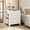 White-1 PCS, variant on Brafab Modern Luxury Night Stand with Charging Station, Painted Bedside Table with 3 Drawers & Open Side Shelf, Modern High Gloss Nightstand with Crystal Handles for Bedroom, Black