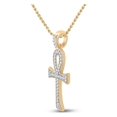 thumbnail image 2 of 10kt Yellow Gold Mens Round Diamond Ankh Cross Charm Pendant 1/5 Cttw, 2 of 2
