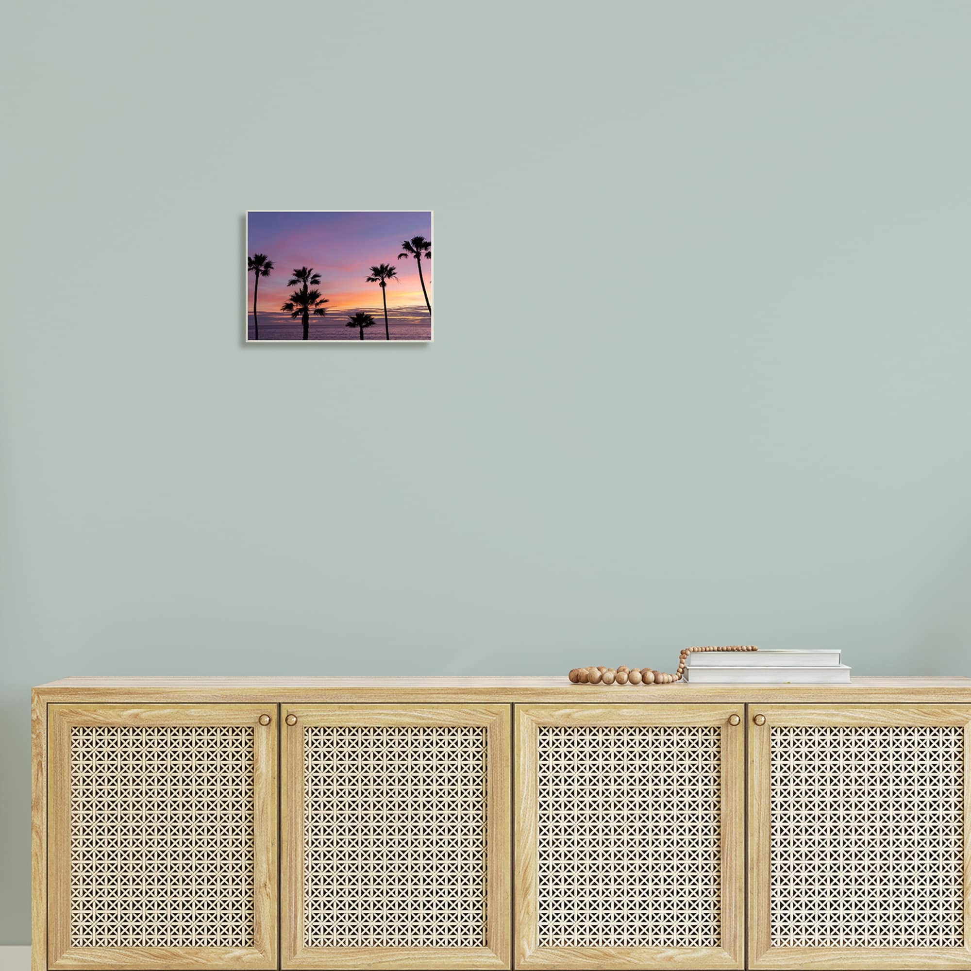 Stupell Industries Purple Sunrise Sky Tall Palm Trees Silhouettes Photograph Unframed Art Print Wall Art, Design by Jeff Poe Photography