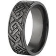 thumbnail image 2 of 8mm Flat Black Zirconium Ring with a Milled Celtic Design, 2 of 3