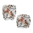 thumbnail image 4 of SCRAWLGOD Cardinal Branch Leaf White 2 PCS Stretch Office Chair Slipcover Comfy Breathable Rotating Chair Cover Washable Stain Resistant Split Chair Protective Slipcover, 4 of 7
