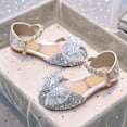 thumbnail image 5 of Zshosam Toddler Dress Shoes Flower Girl Shoes Dress Shoes Toddler Girls Flats Low Heel Princess Wedding Shoes (Silver,3), 5 of 9