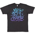 thumbnail image 3 of Inktastic Winter Let It Snow Lettering in Blue with Snowflakes T-Shirt, 3 of 5