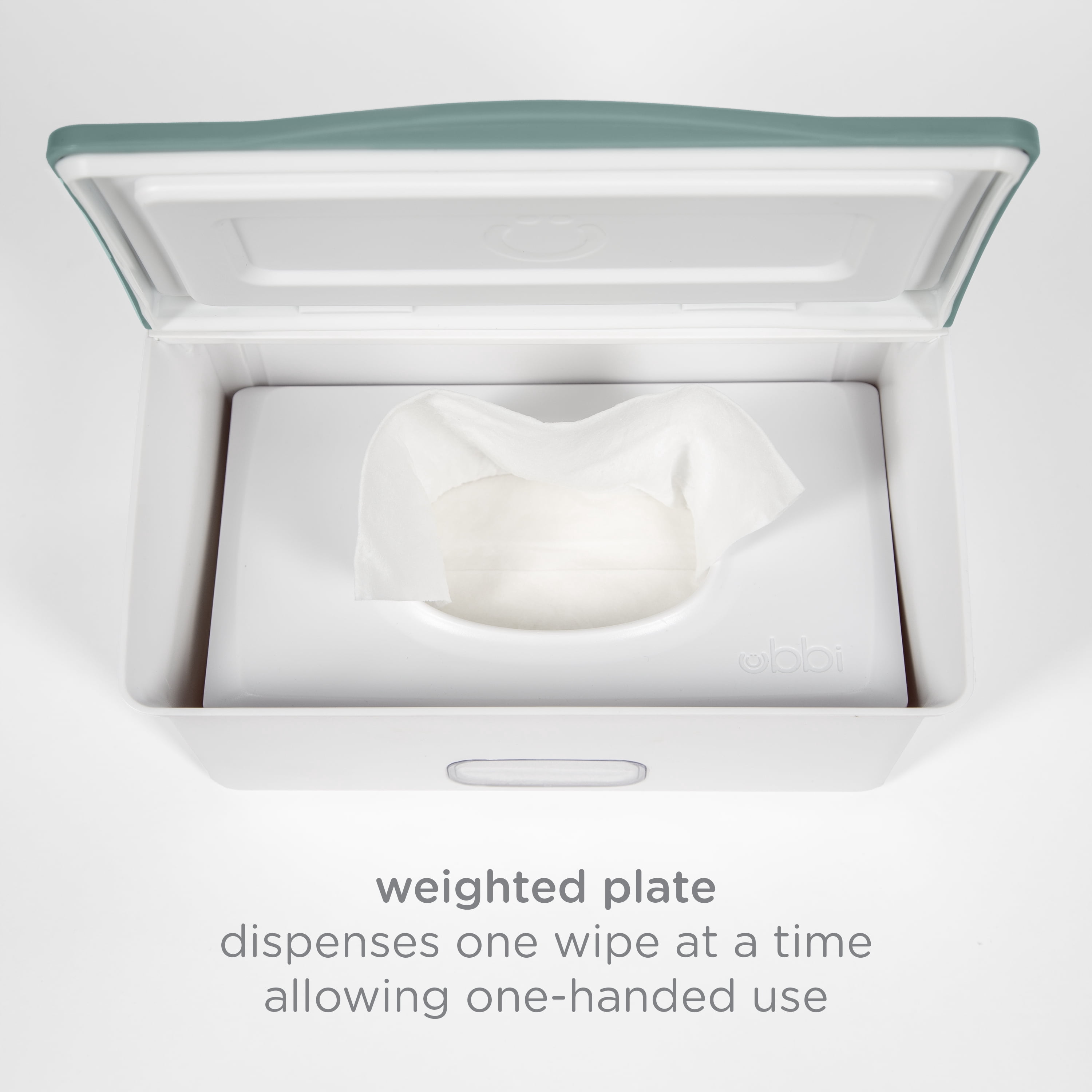 Ubbi Baby Wipes Dispenser Features Weighted Plate and Secure Seal, Open Water, 1 Count Per Pack