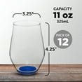 thumbnail image 5 of Concerto Stemless Wine Glasses 11 oz. Set of 12, Bulk Pack - Restaurant Glassware, Perfect for Red Wine, White Wine or Cocktails - Blue, 5 of 5