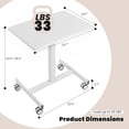 thumbnail image 3 of EDX Standing Desk with Mobile Rolling Wheels Portable Desk & Overbed Laptop, Height Adjustable Small desk for Home Office,White, 3 of 9