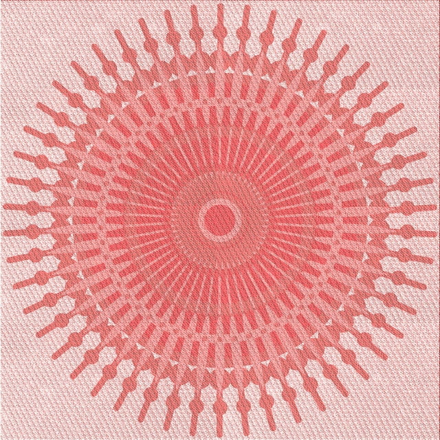 Ahgly Company Machine Washable Indoor Square Transitional Deep Rose Pink Area Rugs, 4' Square